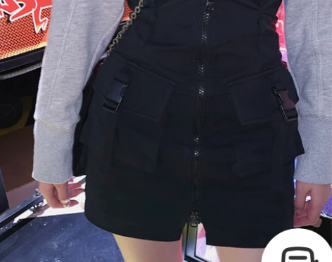 少女无畏 楠楠私服 工装风酷girl包臀裙...