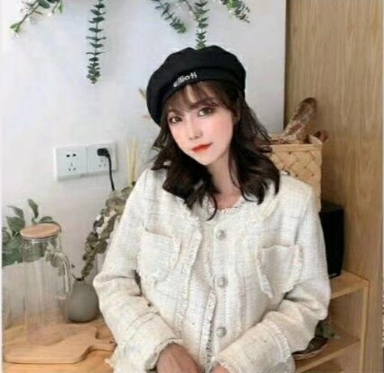 贝雷帽八角帽女帽子冬，黑色橘红色都有，全新...