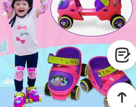 幼儿双排溜冰鞋儿童轮滑鞋宝宝四轮旱冰轮2小...