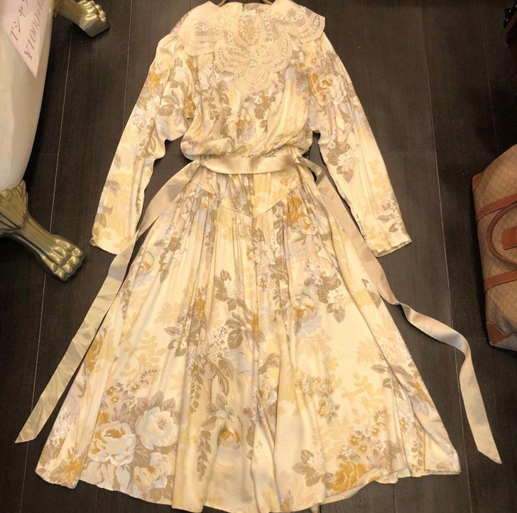 水无花音vintage古着日本直邮花柄裙蕾...