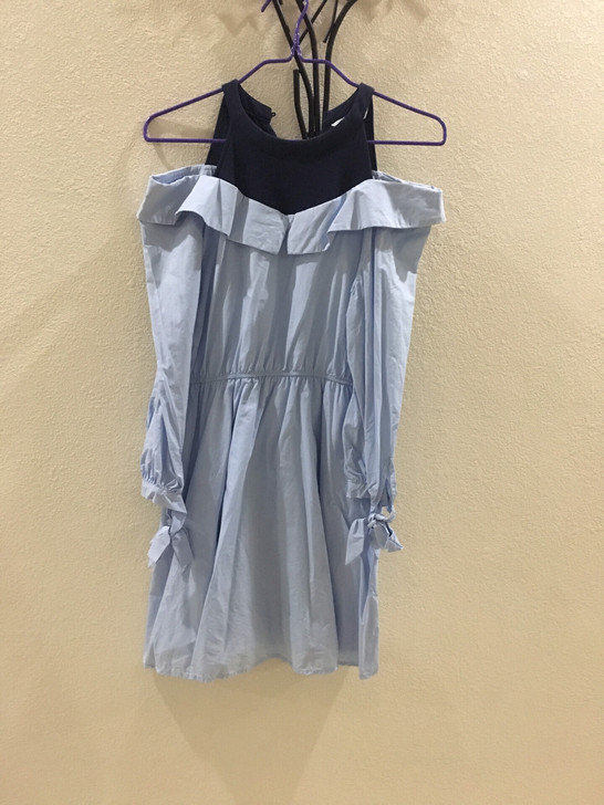 IEF浅蓝色假两件连衣裙