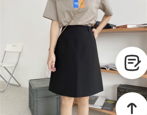 大码半身裙夏A字裙短裙黑色高腰西装中裙，新...