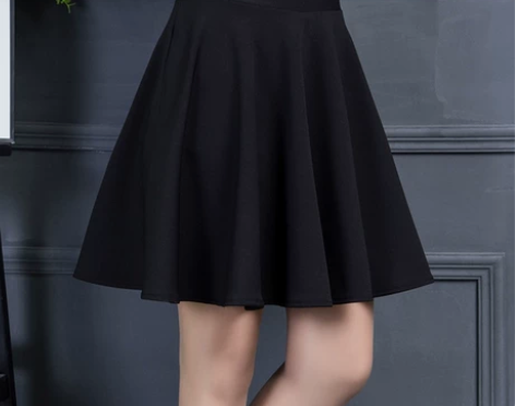 春秋大摆A字伞裙百褶裙中裙高腰显瘦蓬蓬裙子...