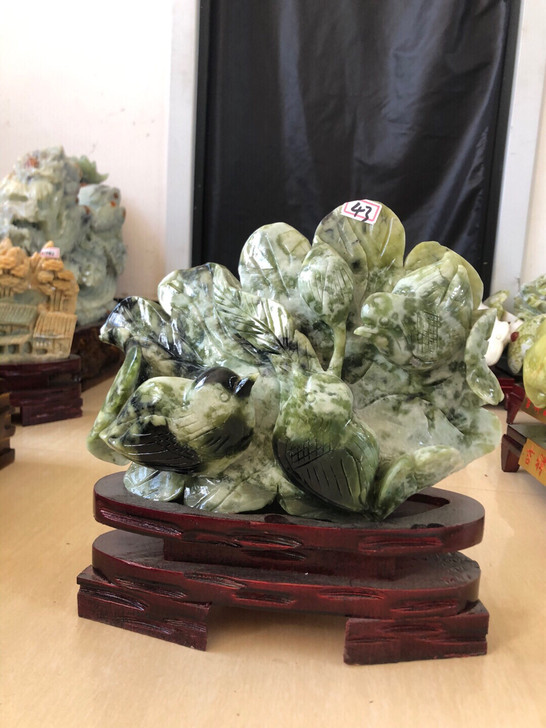 全新玉米摆件玉石摆件岫玉小鸟摆件玉雕收藏品...