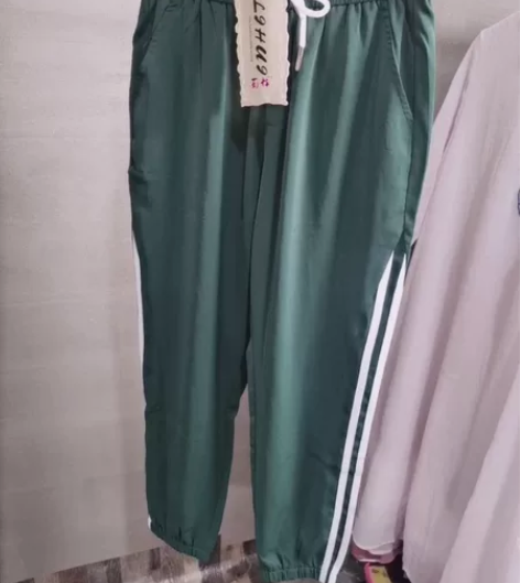 休闲裤 尺码160 九分  雪纺 腰围有松...