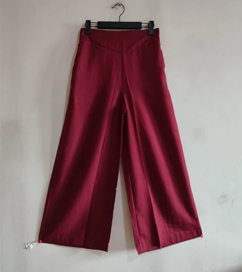 真丝桑蚕丝➕棉阔腿裤长裤休闲裤全新女 版型...