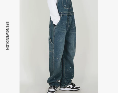 丹尼家 秋冬厚实宽松泼墨水洗复古中性重工牛...