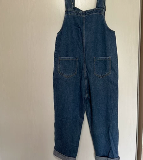 韩国代购正品亲子背带牛仔裤大码可入 宝贝尺...