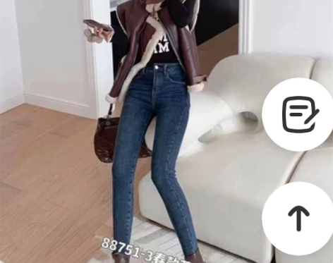 黑色牛仔2022秋新款显瘦提臀百搭小脚裤不...