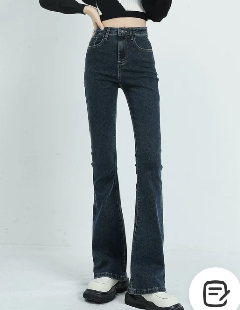 喇叭牛仔裤 牛仔裤喇叭裤高腰女秋季新款弹力...