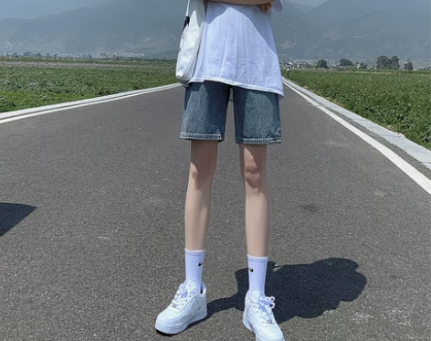 高腰牛仔短裤女夏天薄款2021新款5分中裤...