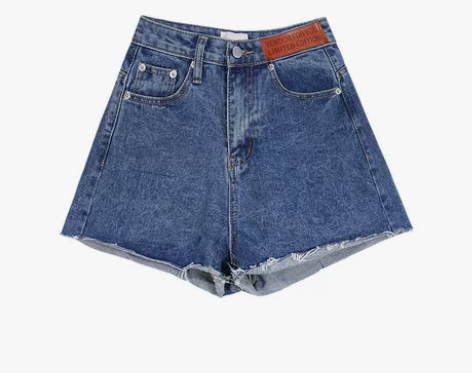 全新 蓝色毛边牛仔短裤 M码 热裤 感兴趣...