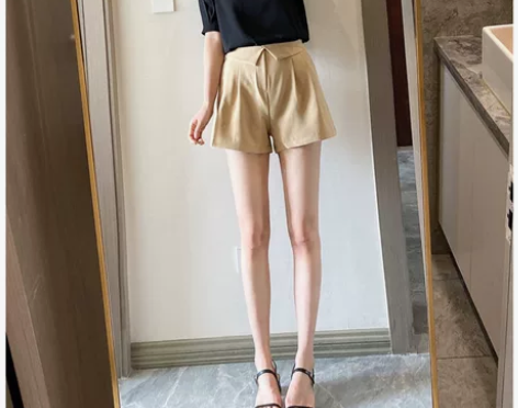 亏清！日系高阶山本风简约显瘦高腰百搭A字阔...