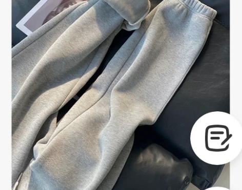 灰色运动裤女宽松束脚小个子哈伦裤高腰抽绳休...