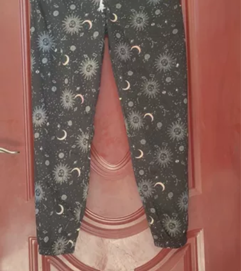 纯出口尾单,超柔加绒卫裤运动裤,黑底图案月...