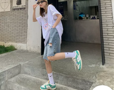 五分裤女夏季2022年新款薄款宽松中裤直筒...