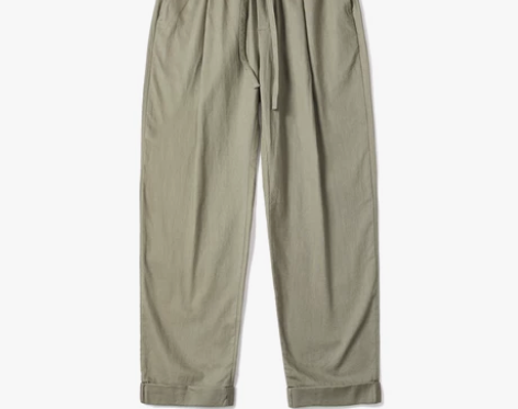 沾酱 松紧腰透气九分棉麻裤男  轻薄工装裤...