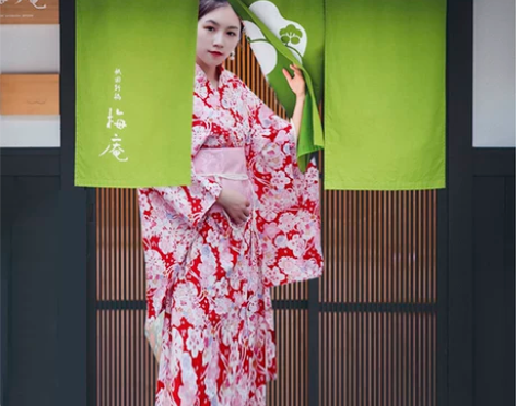 传统正装浴衣棉麻樱花长款日系改良动漫COS...