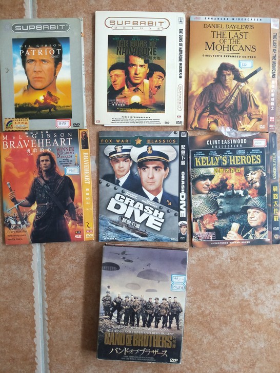 战争题材影片DVD5，碟基本无伤或全新，兄...