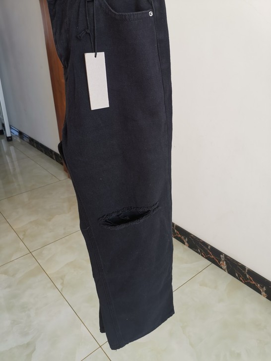 泫雅风拖地裤黑色直筒牛仔裤ZORE牛仔裤拖...