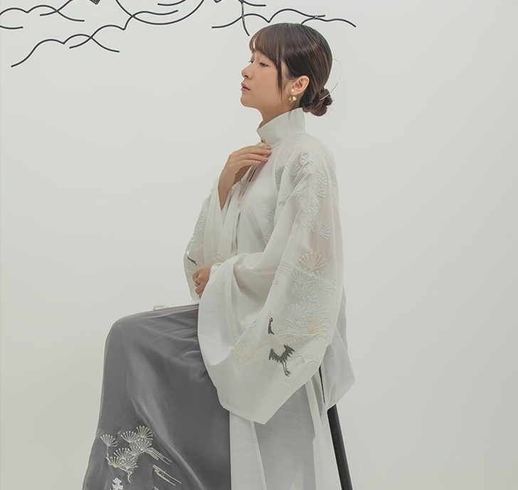 织羽集琼宫 竖领对襟长衫汉服  明制 正版