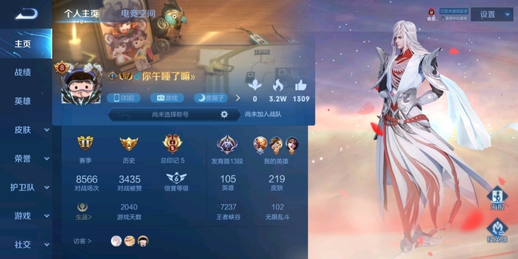 王者v8号，再充一点就v9了 105英雄2...
