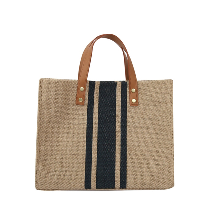 韩版女士手提公文包OL职业商务通勤条纹简约...