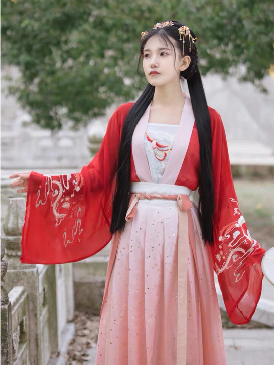 #窈窕女装#【云衿织】梨花渡原创 春秋装红...