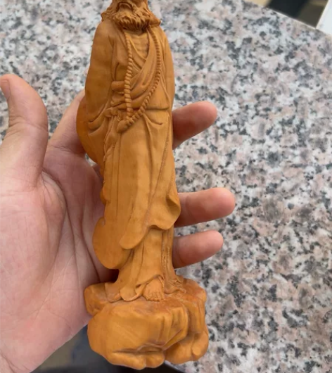 小叶黄杨木悠闲达摩木雕工艺品摆件工艺品 高...