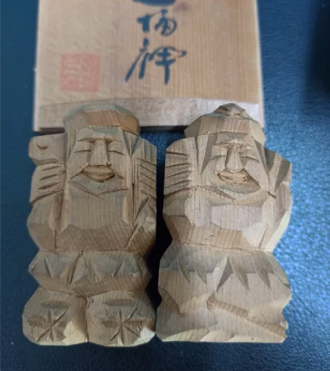 日本回流 全新 手工木雕 二福神 大黑天 ...