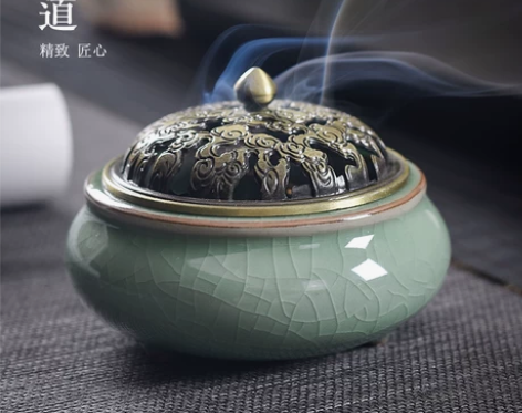 熏香炉 檀香熏香日式创意陶瓷香炉蚊香炉家用...