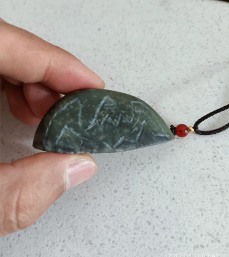 和田碧玉玉雕双福临门,56✘25✘14 感...