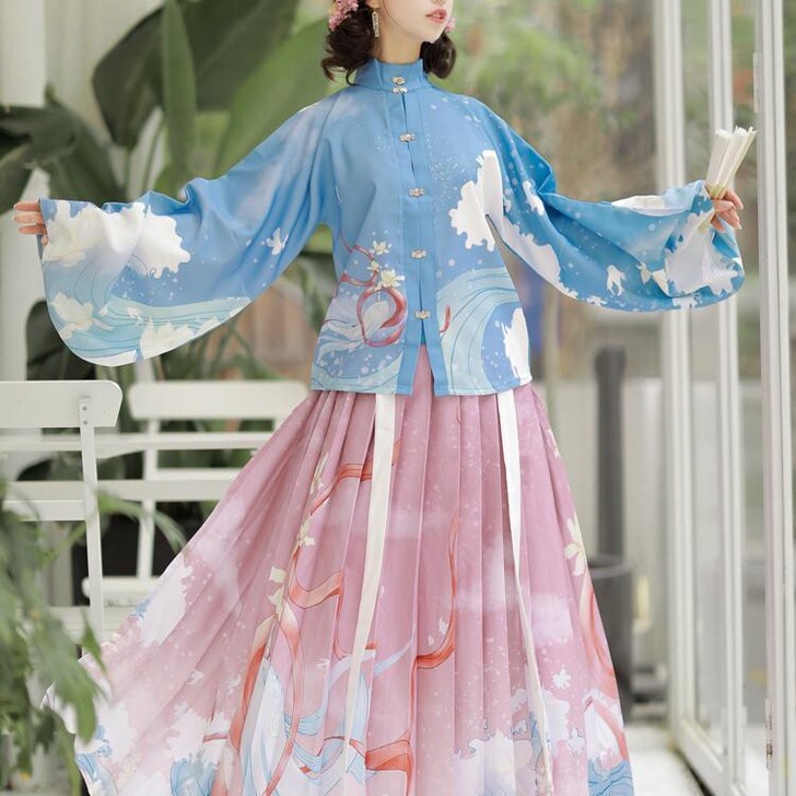 出社大鱼海棠原创汉服女明制琵琶袖立领对襟一...