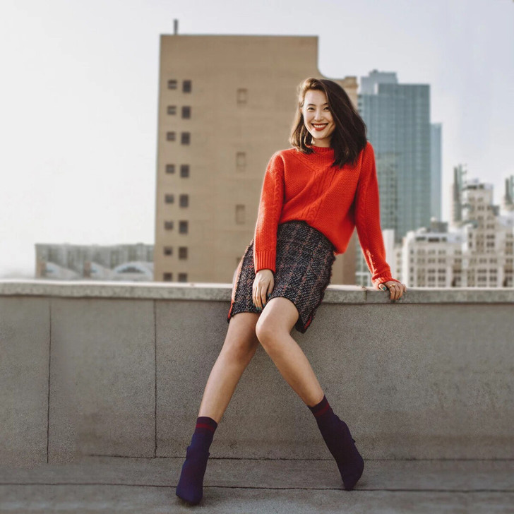 lily全新格纹毛呢小A裙