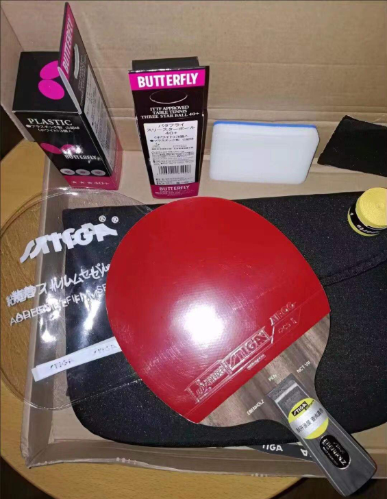 斯蒂卡黑檀7乒乓球拍横拍直拍手工拍高端赛事...