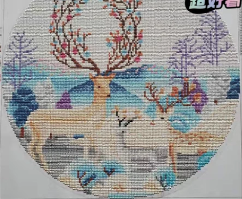 钻石画2022新款全新带吊牌 圆形麋鹿款钻...