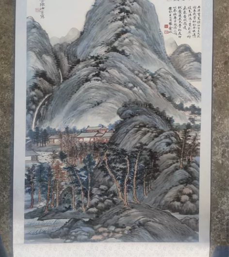 古董古玩山水字画 古董古玩山水字画一副 木...