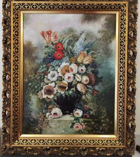 中古二手油画 有签名 完美品相     尺...