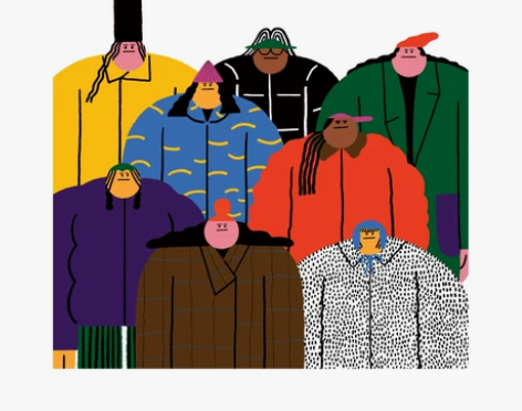 复刻艺术卡通插画风装饰画客餐厅大尺寸无框画...