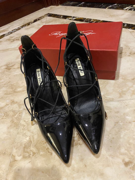 绑带高跟鞋 跟高 9公分 36码