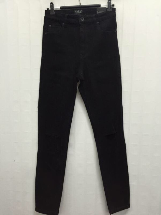 高弹显瘦提臀破洞牛仔长裤