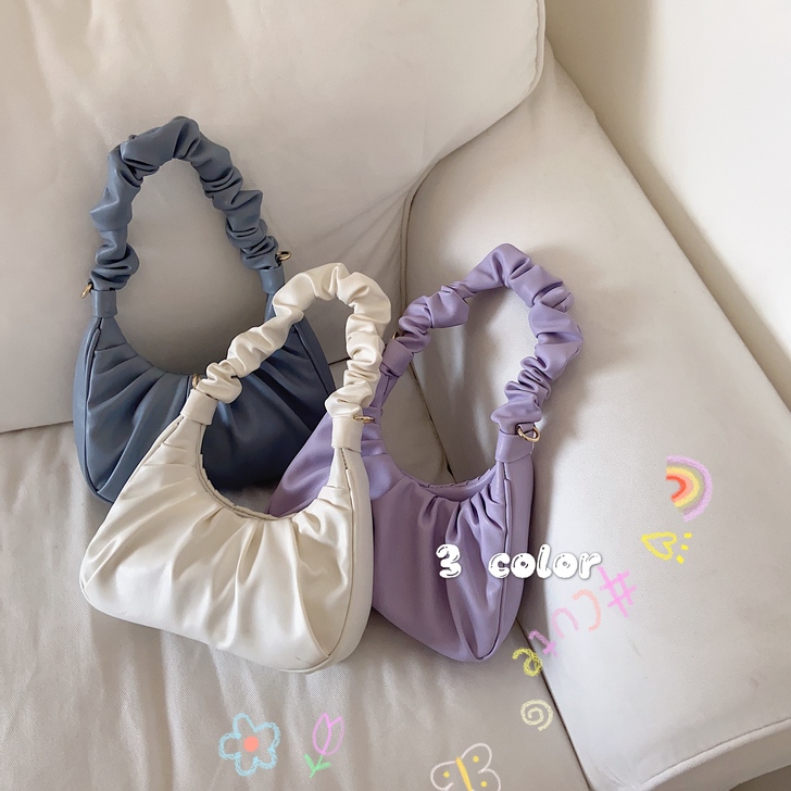 腋下包褶皱云朵包个性包单肩斜挎包小众质感包...