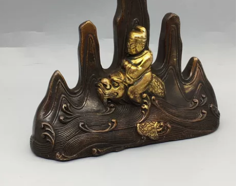 古玩铜器收藏，山形笔架，状元及第，工艺精湛...