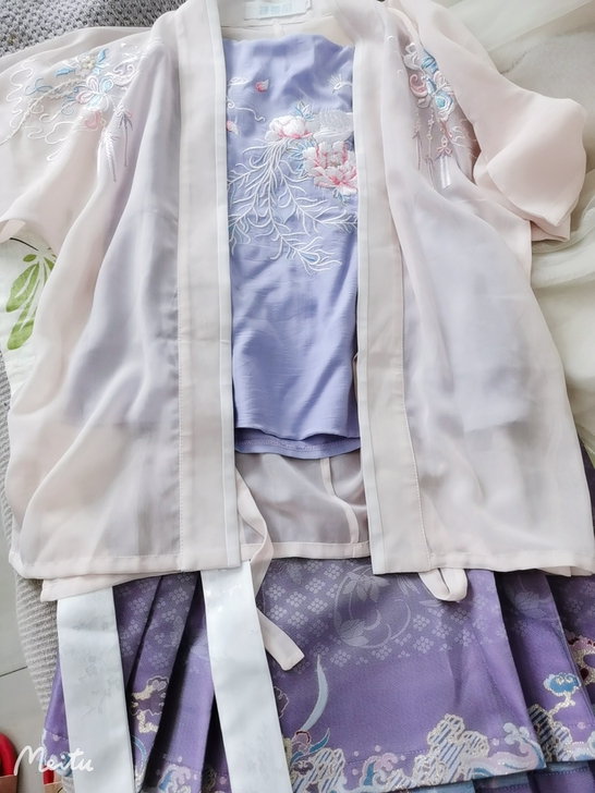 汉元素三件套 夏款宋制汉服紫色 南雅集钟灵...