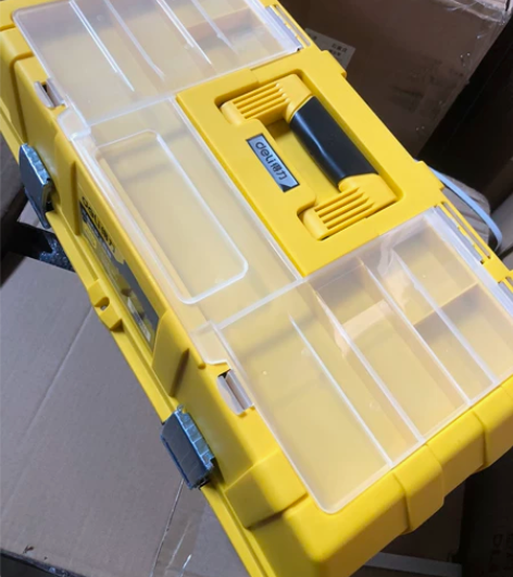 得力17寸、21寸三层折叠工具箱塑料归纳工...