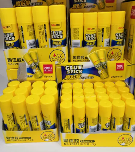 得力文具7091固体胶粘性好PVP 8g白...