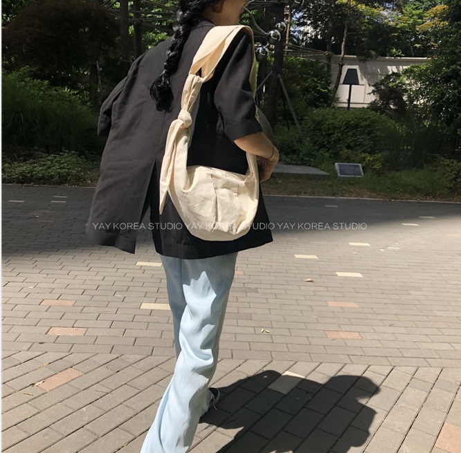 2019韩国春夏上新ins博主推荐帆布系带...