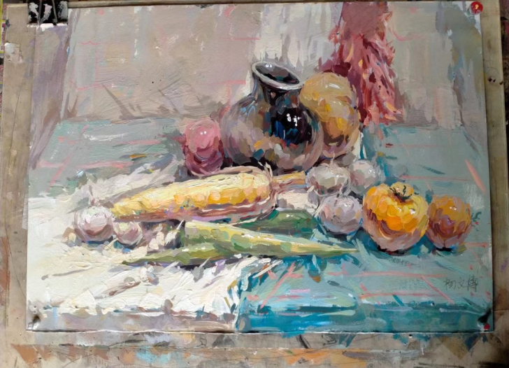 色彩作品  喜欢拍 黑龙江联考题 适合临摹