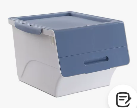 可视透明大号塑料侧开门收纳箱 叠加衣服整理...