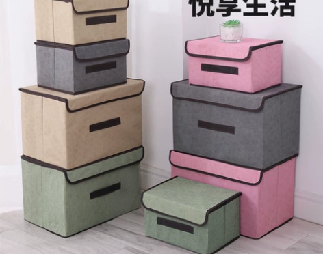 折叠收纳箱书籍带盖防尘多功能储物箱子 仓库...